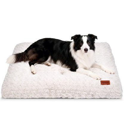 Dog Bed Crate Pad Plush Soft Dog Crate Bed for Medium Dogs and Cats Washable Anti-Slip Kennel Crate Mats for Sleeping and Anti Anxiety M