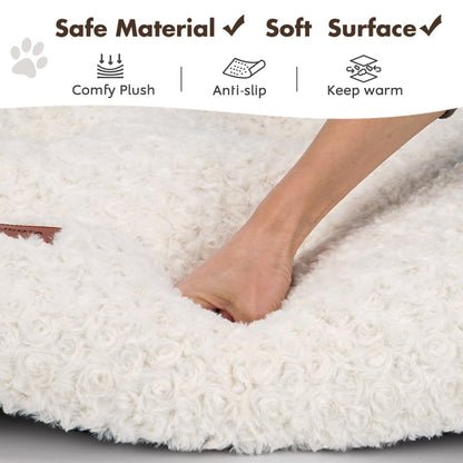 Dog Bed Crate Pad Plush Soft Dog Crate Bed for Medium Dogs and Cats Washable Anti-Slip Kennel Crate Mats for Sleeping and Anti Anxiety M