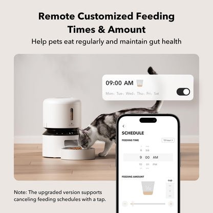 PETLIBRO Automatic Cat Feeder, 5G WiFi Automatic Dog Food Dispenser with Freshness Preservation, 5L Timed Pet Feeder with Low Food Sensor, Up to 10 Meals Per Day, Granary Black