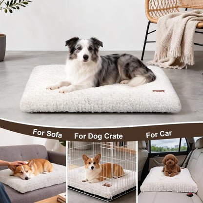 Dog Bed Crate Pad Plush Soft Dog Crate Bed for Medium Dogs and Cats Washable Anti-Slip Kennel Crate Mats for Sleeping and Anti Anxiety M