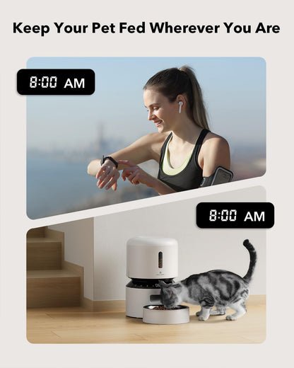 PETLIBRO Automatic Cat Feeder – 3L Programmable Pet Food Dispenser with Airtight Storage, Timed Portion Control, Voice Meal Call & Dual Power Supply, Clog-Free Healthy Feeding for Cats & Small Dogs