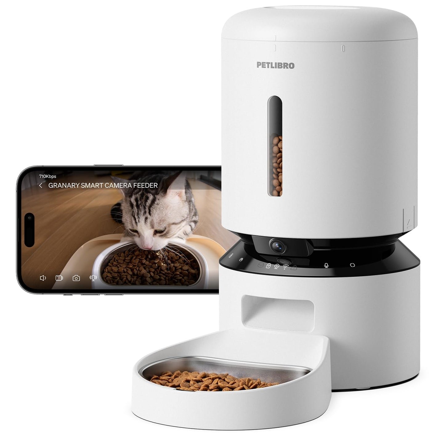 PETLIBRO Automatic Cat Feeder – 3L Programmable Pet Food Dispenser with Airtight Storage, Timed Portion Control, Voice Meal Call & Dual Power Supply, Clog-Free Healthy Feeding for Cats & Small Dogs