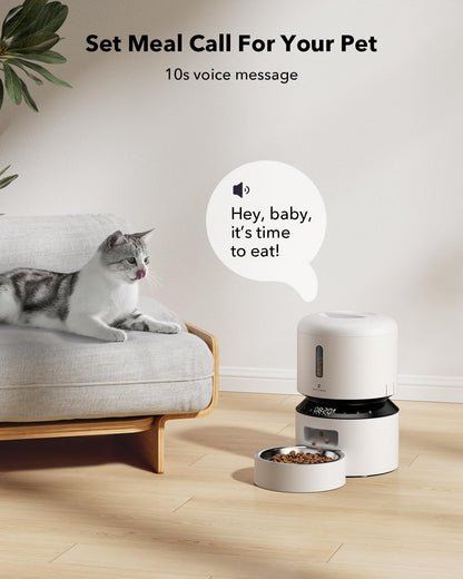 PETLIBRO Automatic Cat Feeder – 3L Programmable Pet Food Dispenser with Airtight Storage, Timed Portion Control, Voice Meal Call & Dual Power Supply, Clog-Free Healthy Feeding for Cats & Small Dogs