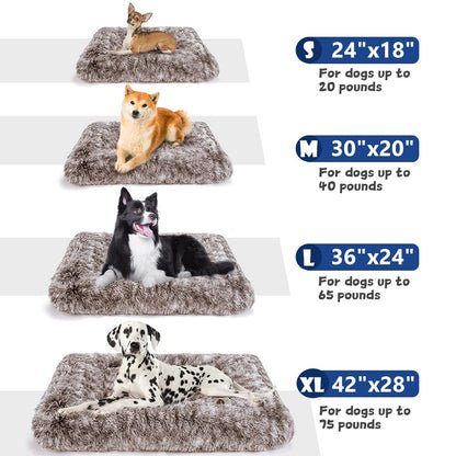 Dog Bed Crate Pad Plush Soft Dog Crate Bed for Medium Dogs and Cats Washable Anti-Slip Kennel Crate Mats for Sleeping and Anti Anxiety M