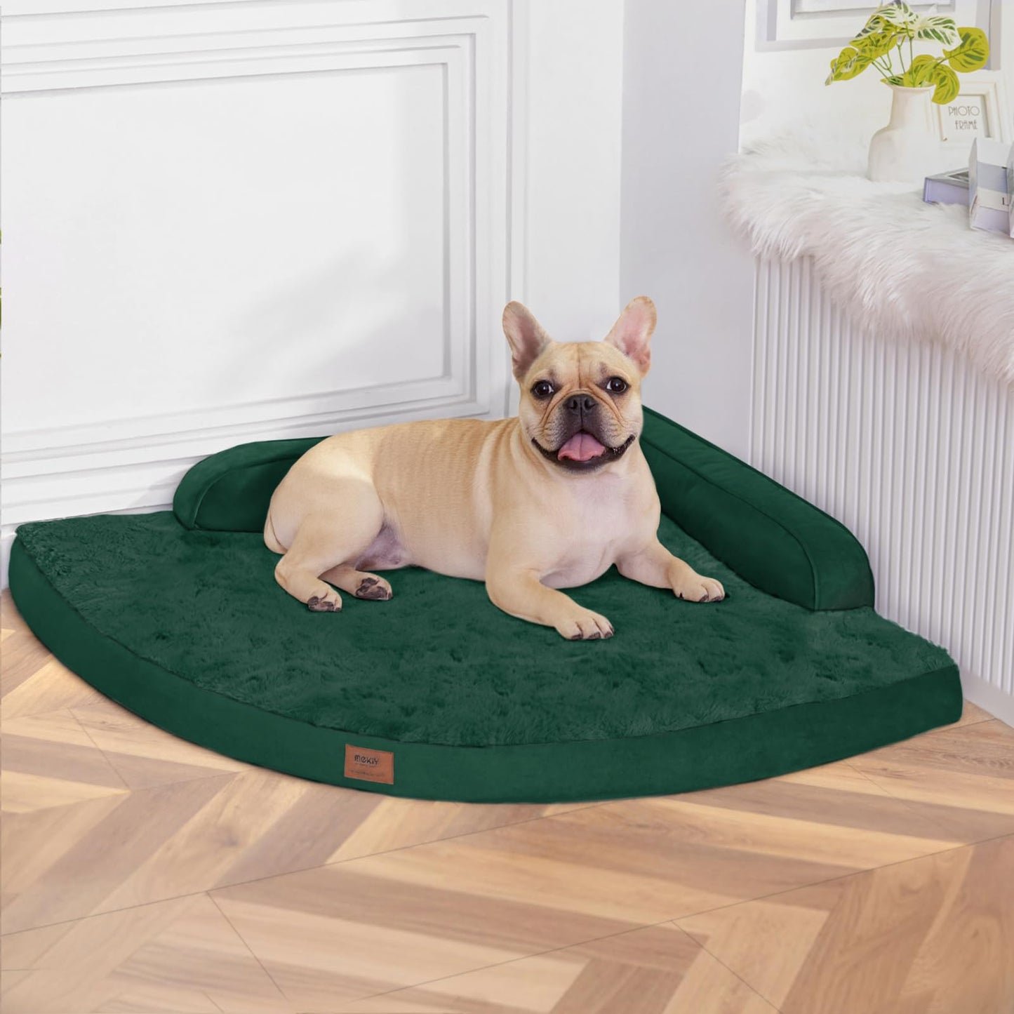 MEKIY Large Dog Bed - XL Orthopedic Egg-Crate Memory Foam Dog Beds with Removable Washable Cover, Waterproof Pet Beds with Non-Slip Bottom, Grey