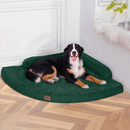 MEKIY Large Dog Bed - XL Orthopedic Egg-Crate Memory Foam Dog Beds with Removable Washable Cover, Waterproof Pet Beds with Non-Slip Bottom, Grey