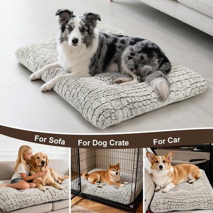 Dog Bed Crate Pad Plush Soft Dog Crate Bed for Medium Dogs and Cats Washable Anti-Slip Kennel Crate Mats for Sleeping and Anti Anxiety M