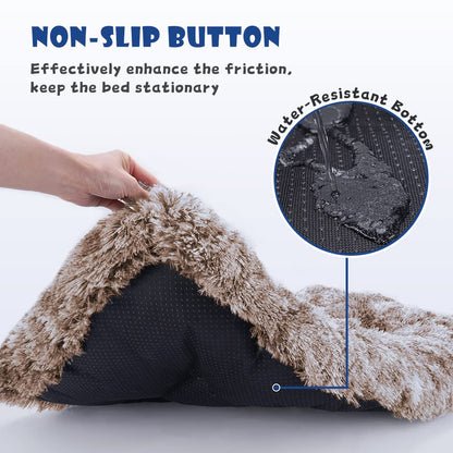 Dog Bed Crate Pad Plush Soft Dog Crate Bed for Medium Dogs and Cats Washable Anti-Slip Kennel Crate Mats for Sleeping and Anti Anxiety M
