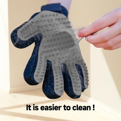 NVNAN Pet Hair Removal Glove for Dogs & Cats, 2-in-1 Deshedding Brush & Massage Mitt - Grooming Gloves for Shedding Control, Bathing and Washing, Safe for Short/Long Hair Pets 2-Pack (Blue)