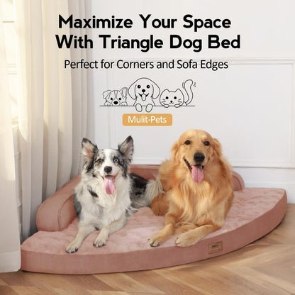 MEKIY Large Dog Bed - XL Orthopedic Egg-Crate Memory Foam Dog Beds with Removable Washable Cover, Waterproof Pet Beds with Non-Slip Bottom, Grey