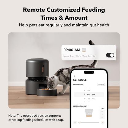 PETLIBRO Automatic Cat Feeder, 5G WiFi Automatic Dog Food Dispenser with Freshness Preservation, 5L Timed Pet Feeder with Low Food Sensor, Up to 10 Meals Per Day, Granary Black