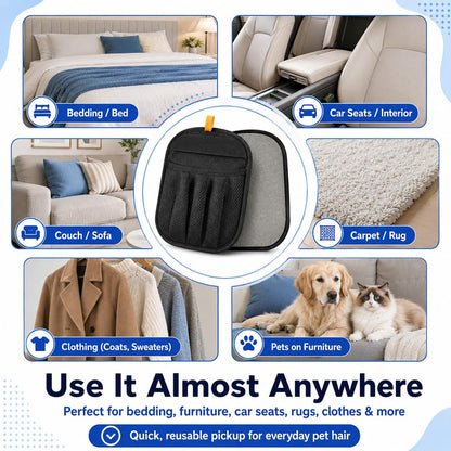NVNAN Pet Hair Removal Glove for Dogs & Cats, 2-in-1 Deshedding Brush & Massage Mitt - Grooming Gloves for Shedding Control, Bathing and Washing, Safe for Short/Long Hair Pets 2-Pack (Blue)
