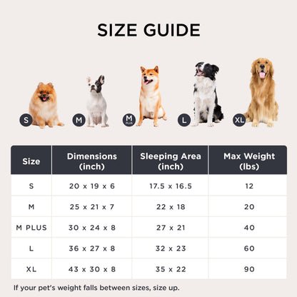 Bedsure ComfyFleece™ Cute Dog Bed for Small Medium Dogs - Washable Furry Puppy Beds, Rectangle Orthopedic Corduroy Fleece Pet Beds with Removable Zipper Cover, 25x21x7inches, Cream