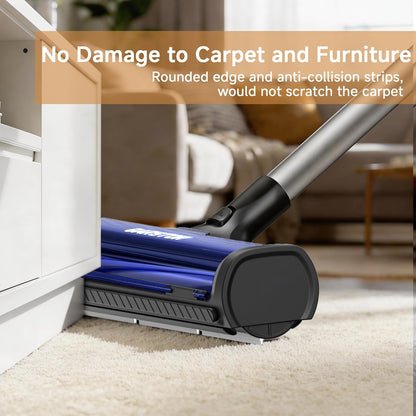Carpet Hair Removal Tool, Long Handle Dog Hair Remover, Reusable Carpet Sweeper, Pet Fur Remover with Dust Container for Carpet, Rugs, Mats, Furniture, Upholstery