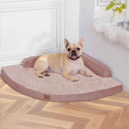 MEKIY Large Dog Bed - XL Orthopedic Egg-Crate Memory Foam Dog Beds with Removable Washable Cover, Waterproof Pet Beds with Non-Slip Bottom, Grey