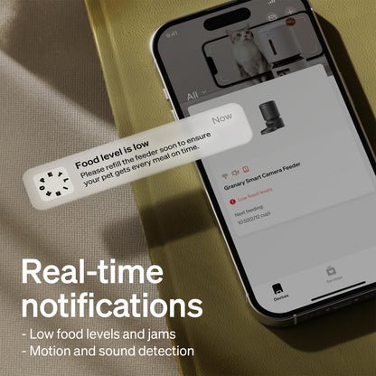 PETLIBRO Automatic Cat Feeder, 5G WiFi Automatic Dog Food Dispenser with Freshness Preservation, 5L Timed Pet Feeder with Low Food Sensor, Up to 10 Meals Per Day, Granary Black