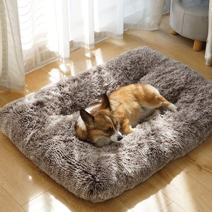 Dog Bed Crate Pad Plush Soft Dog Crate Bed for Medium Dogs and Cats Washable Anti-Slip Kennel Crate Mats for Sleeping and Anti Anxiety M