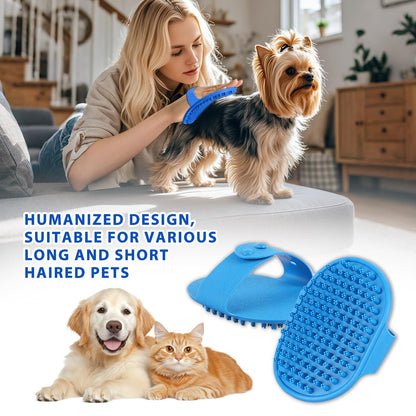 NVNAN Pet Hair Removal Glove for Dogs & Cats, 2-in-1 Deshedding Brush & Massage Mitt - Grooming Gloves for Shedding Control, Bathing and Washing, Safe for Short/Long Hair Pets 2-Pack (Blue)