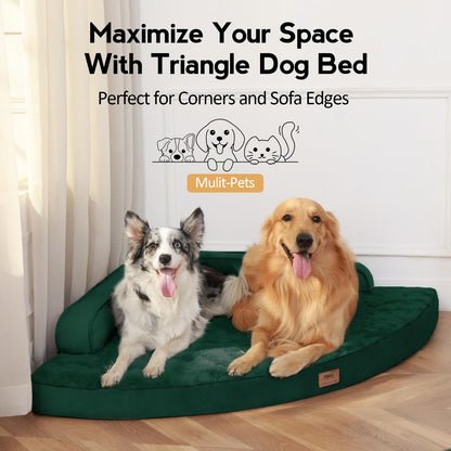 MEKIY Large Dog Bed - XL Orthopedic Egg-Crate Memory Foam Dog Beds with Removable Washable Cover, Waterproof Pet Beds with Non-Slip Bottom, Grey
