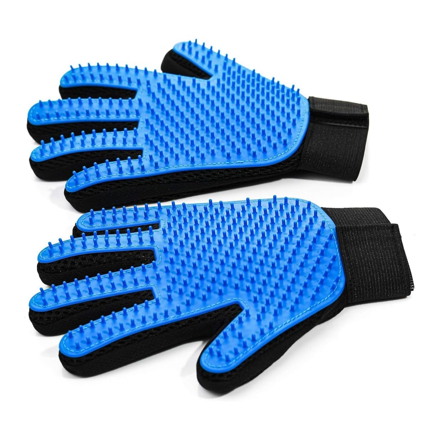 NVNAN Pet Hair Removal Glove for Dogs & Cats, 2-in-1 Deshedding Brush & Massage Mitt - Grooming Gloves for Shedding Control, Bathing and Washing, Safe for Short/Long Hair Pets 2-Pack (Blue)