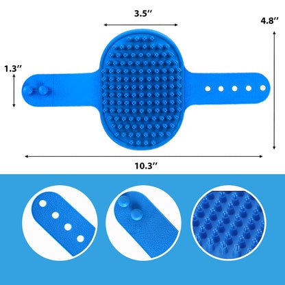 NVNAN Pet Hair Removal Glove for Dogs & Cats, 2-in-1 Deshedding Brush & Massage Mitt - Grooming Gloves for Shedding Control, Bathing and Washing, Safe for Short/Long Hair Pets 2-Pack (Blue)