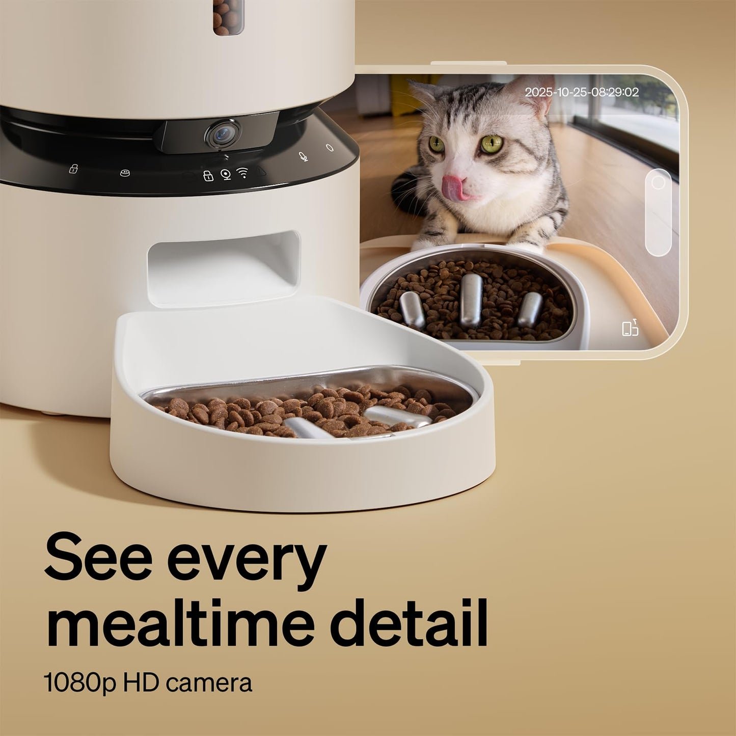 PETLIBRO Automatic Cat Feeder, 5G WiFi Automatic Dog Food Dispenser with Freshness Preservation, 5L Timed Pet Feeder with Low Food Sensor, Up to 10 Meals Per Day, Granary Black