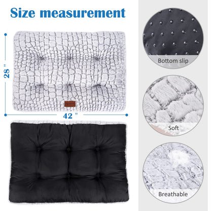 Dog Bed Crate Pad Plush Soft Dog Crate Bed for Medium Dogs and Cats Washable Anti-Slip Kennel Crate Mats for Sleeping and Anti Anxiety M