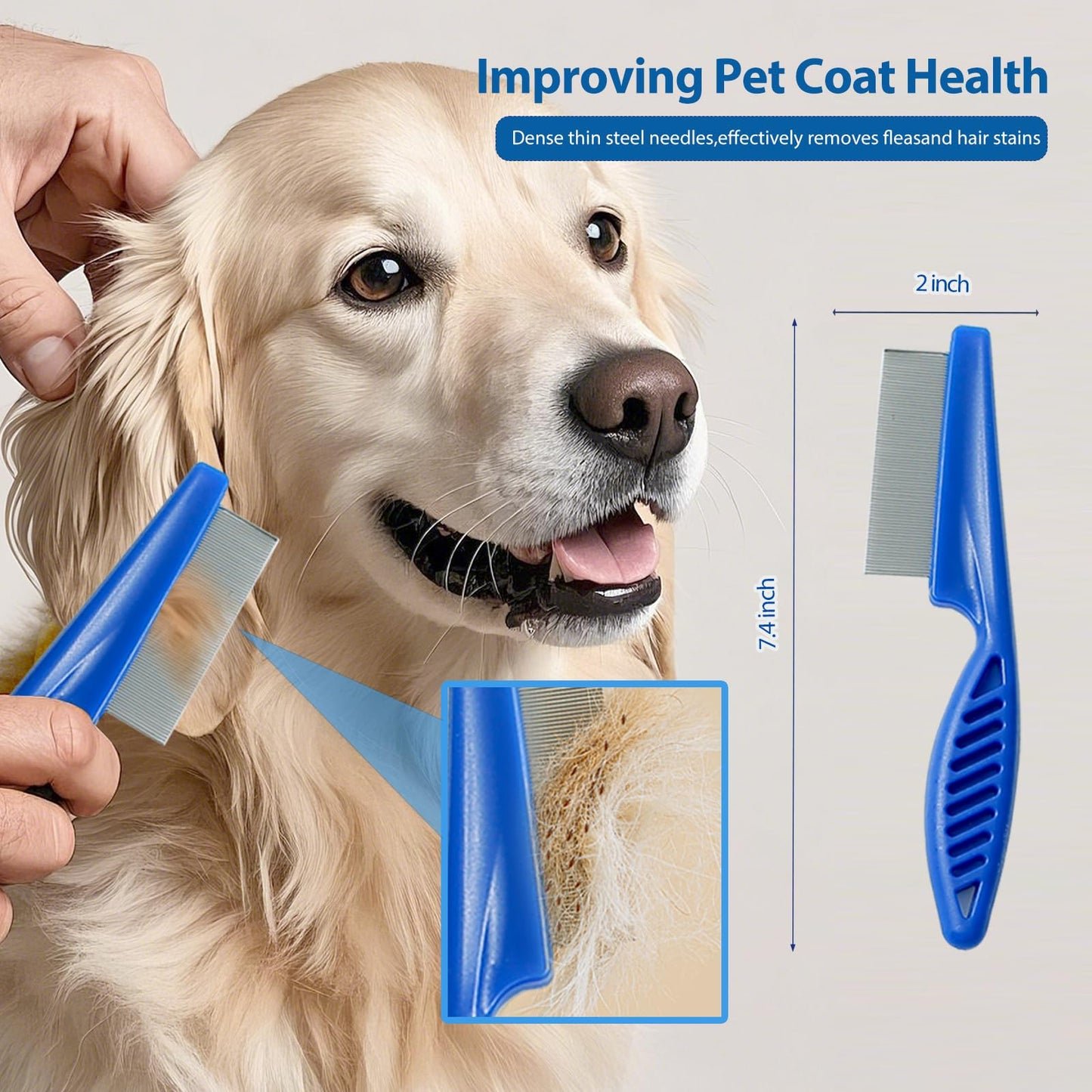 NVNAN Pet Hair Removal Glove for Dogs & Cats, 2-in-1 Deshedding Brush & Massage Mitt - Grooming Gloves for Shedding Control, Bathing and Washing, Safe for Short/Long Hair Pets 2-Pack (Blue)