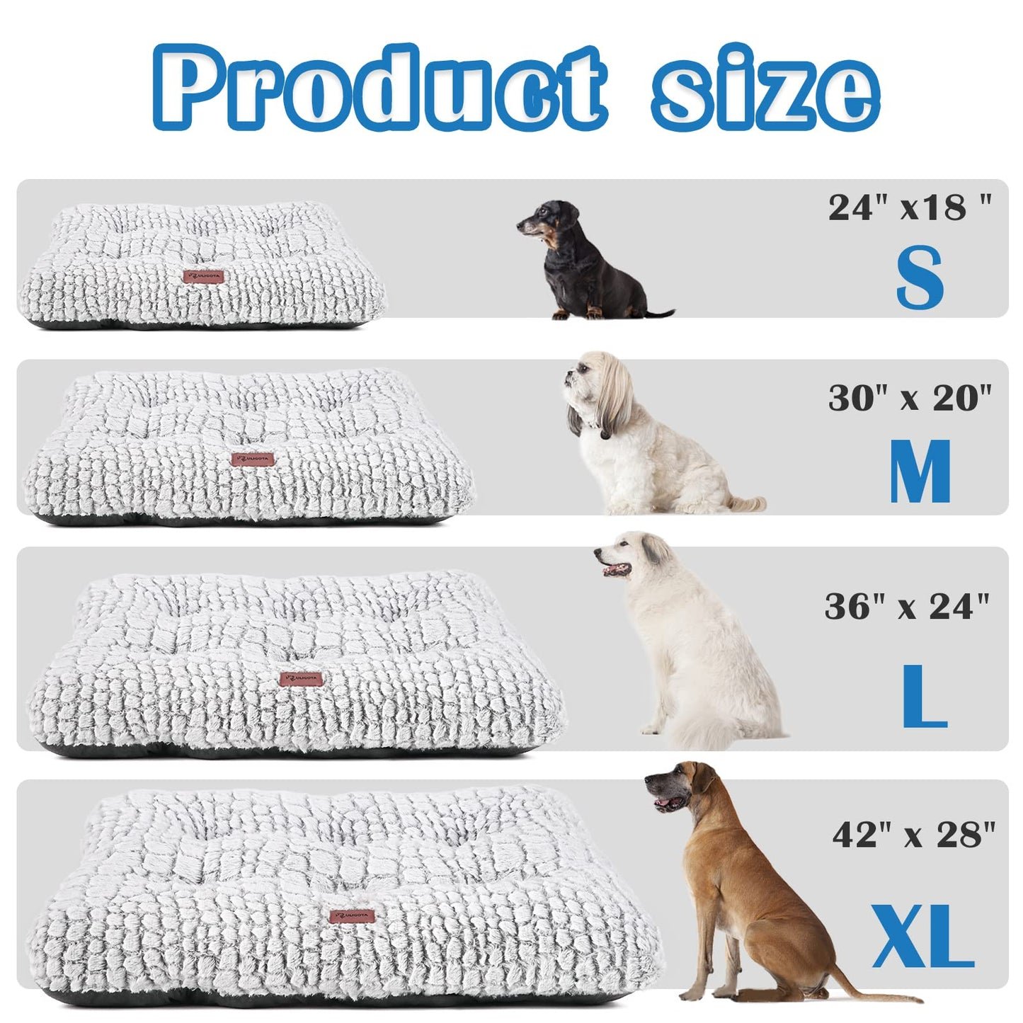 Dog Bed Crate Pad Plush Soft Dog Crate Bed for Medium Dogs and Cats Washable Anti-Slip Kennel Crate Mats for Sleeping and Anti Anxiety M