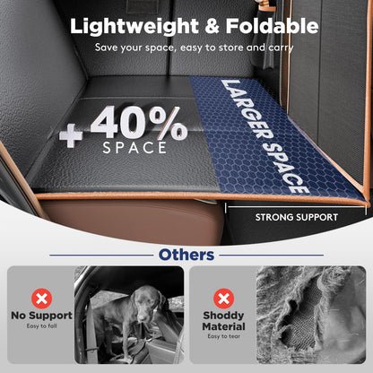 FURTIME Dog Car Seat Cover for Back Seat, Upgraded PU Leather Back Seat Extender with Hard Bottom Holds 400LBS, Waterproof Anti-Scratch, Large Space Back Seat Cover for Car, SUV, Small Truck
