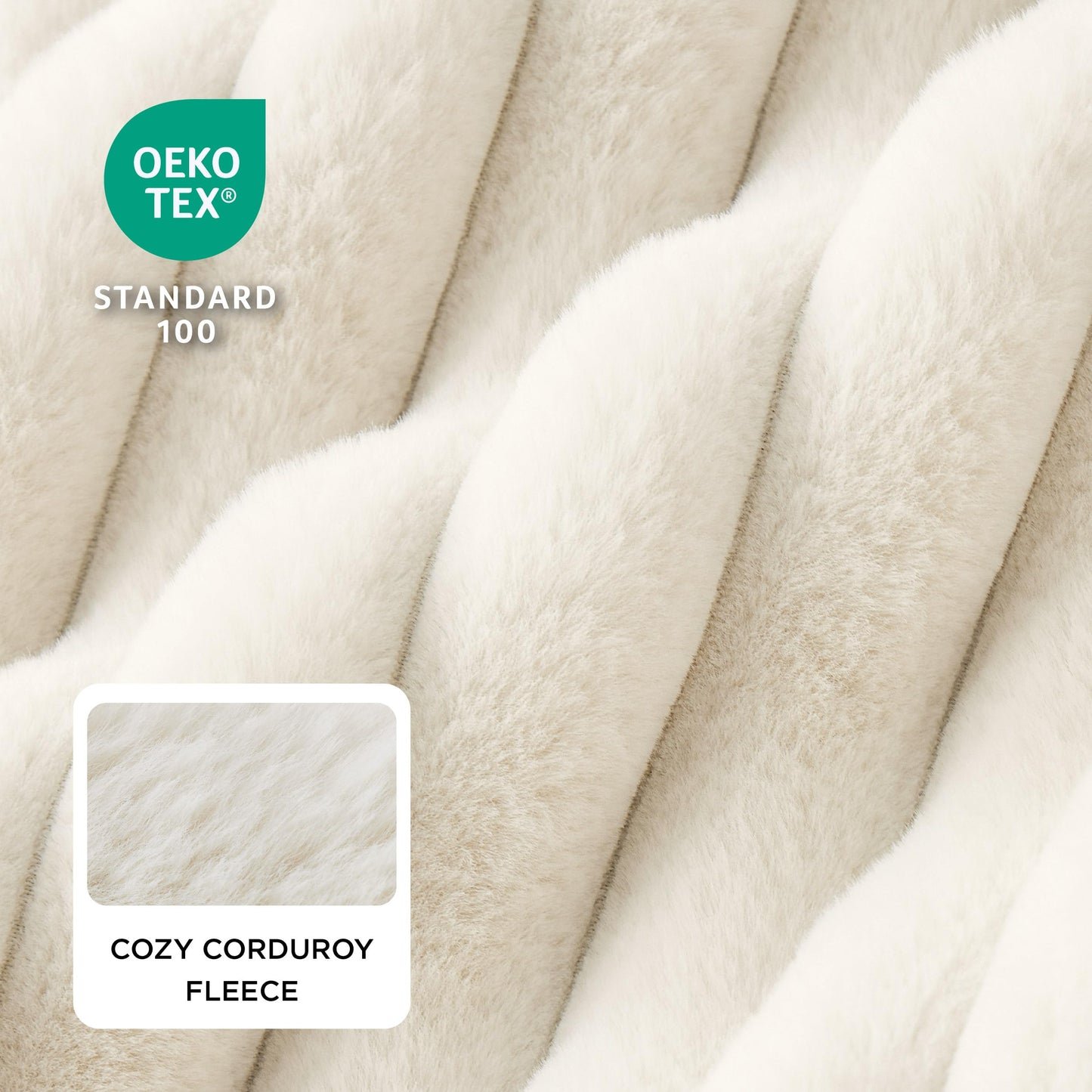 Bedsure ComfyFleece™ Cute Dog Bed for Small Medium Dogs - Washable Furry Puppy Beds, Rectangle Orthopedic Corduroy Fleece Pet Beds with Removable Zipper Cover, 25x21x7inches, Cream